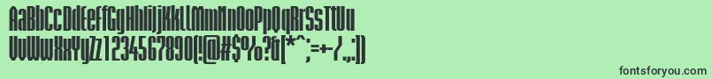 フォントBriemakademistdBlackcond – 緑の背景に黒い文字