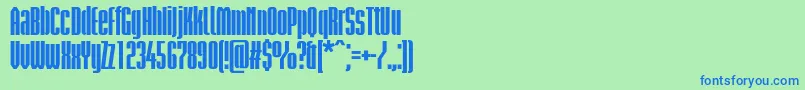 フォントBriemakademistdBlackcond – 青い文字は緑の背景です。