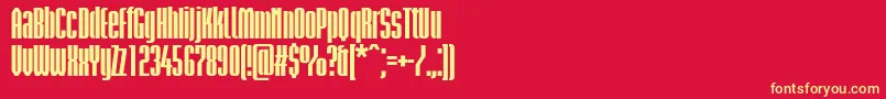 フォントBriemakademistdBlackcond – 黄色の文字、赤い背景