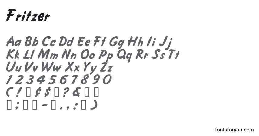 Czcionka Fritzer – alfabet, cyfry, specjalne znaki