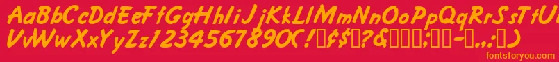 Fritzer Font – Orange Fonts on Red Background