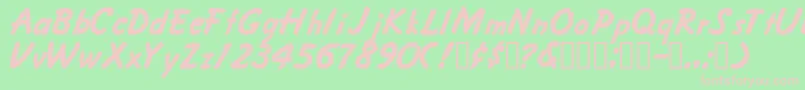 Шрифт Fritzer – розовые шрифты на зелёном фоне