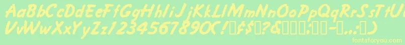 Fritzer Font – Yellow Fonts on Green Background