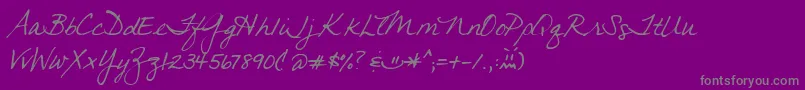 フォントJeana – 紫の背景に灰色の文字