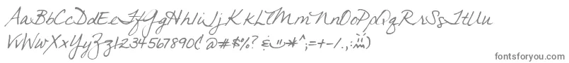 フォントJeana – 白い背景に灰色の文字