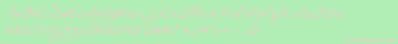 Jeana Font – Pink Fonts on Green Background