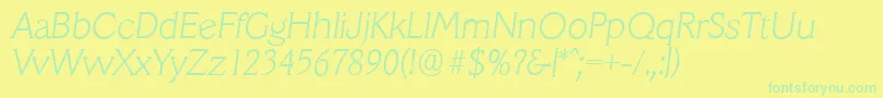 Шрифт VeracruzserialXlightItalic – зелёные шрифты на жёлтом фоне