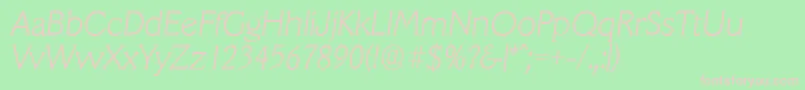 VeracruzserialXlightItalic Font – Pink Fonts on Green Background