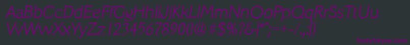 VeracruzserialXlightItalic Font – Purple Fonts on Black Background