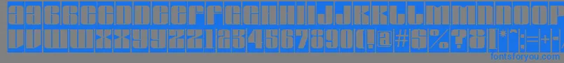 フォントAGlobuscm – 灰色の背景に青い文字