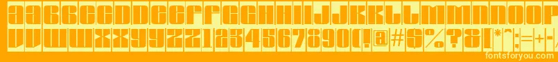 フォントAGlobuscm – オレンジの背景に黄色の文字