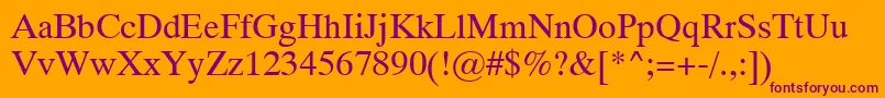 Dutch801RomanSwa Font – Purple Fonts on Orange Background