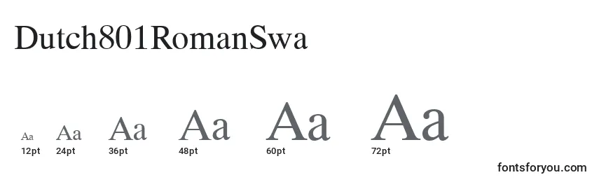 Размеры шрифта Dutch801RomanSwa