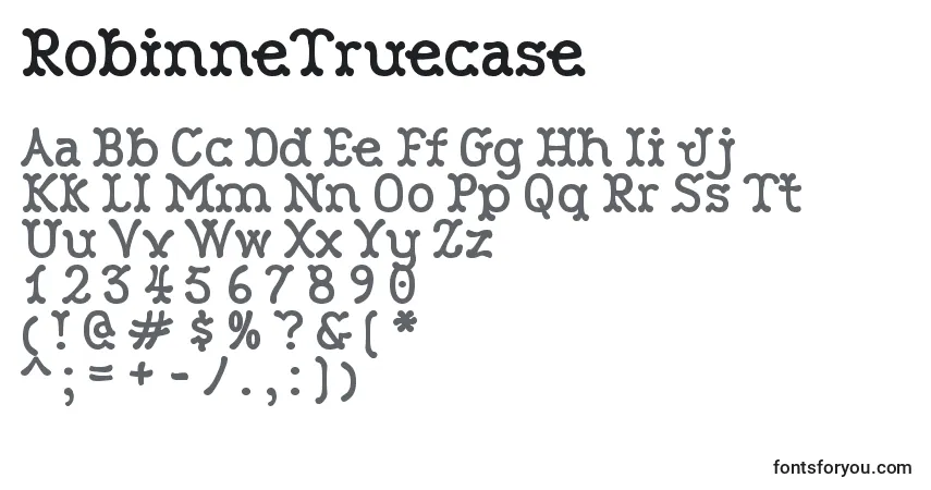 Czcionka RobinneTruecase – alfabet, cyfry, specjalne znaki