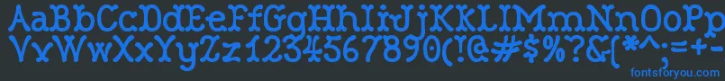 RobinneTruecase-Schriftart – Blaue Schriften auf schwarzem Hintergrund