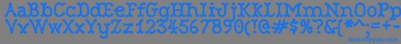 RobinneTruecase-Schriftart – Blaue Schriften auf grauem Hintergrund