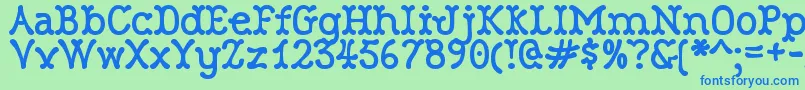 More about RobinneTruecase Font RobinneTruecase Font – Blue Fonts on Green Background