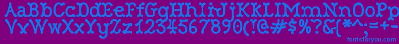 RobinneTruecase Font – Blue Fonts on Purple Background