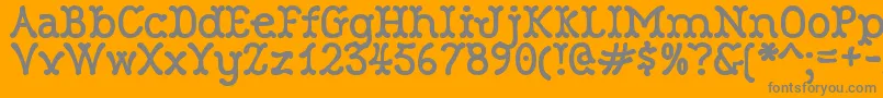 RobinneTruecase Font – Gray Fonts on Orange Background