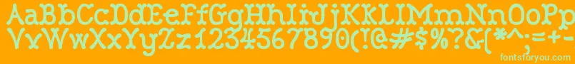 フォントRobinneTruecase – オレンジの背景に緑のフォント