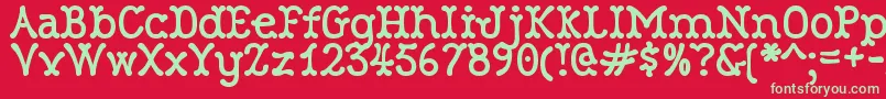 Шрифт RobinneTruecase – зелёные шрифты на красном фоне