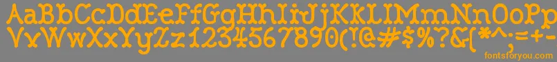 RobinneTruecase-Schriftart – Orangefarbene Schriften auf grauem Hintergrund