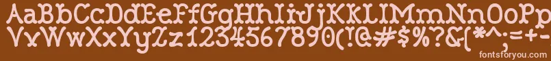 RobinneTruecase Font – Pink Fonts on Brown Background