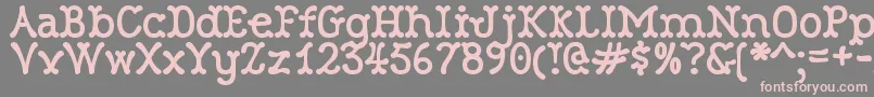 フォントRobinneTruecase – 灰色の背景にピンクのフォント