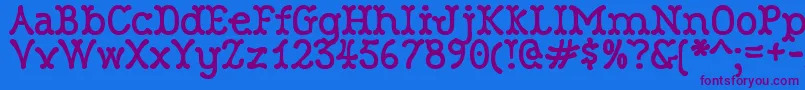 Czcionka RobinneTruecase – fioletowe czcionki na niebieskim tle