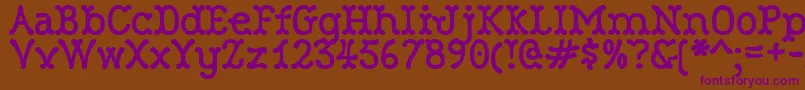 RobinneTruecase-Schriftart – Violette Schriften auf braunem Hintergrund