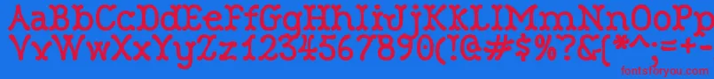 RobinneTruecase Font – Red Fonts on Blue Background