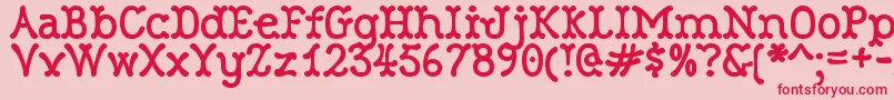 RobinneTruecase Font – Red Fonts on Pink Background