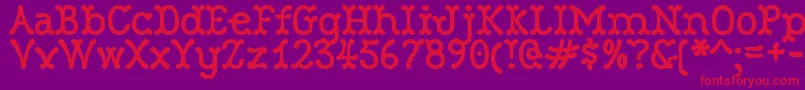 RobinneTruecase Font – Red Fonts on Purple Background