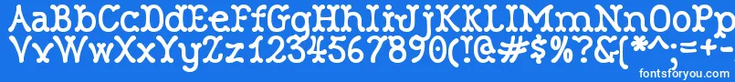 RobinneTruecase Font – White Fonts on Blue Background