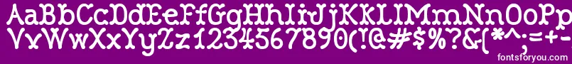 En savoir plus sur la police RobinneTruecase Police RobinneTruecase – polices blanches sur fond violet