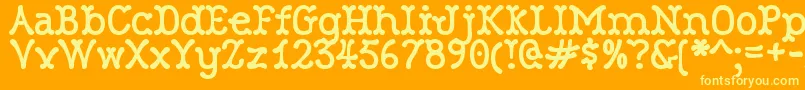 RobinneTruecase Font – Yellow Fonts on Orange Background