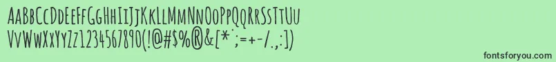 フォントAmaticscBold – 緑の背景に黒い文字