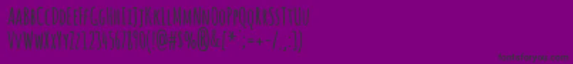 フォントAmaticscBold – 紫の背景に黒い文字