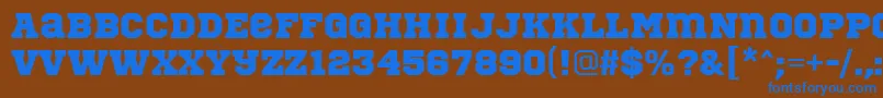 SportsWorld Font – Blue Fonts on Brown Background