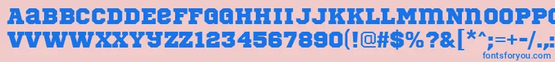 SportsWorld Font – Blue Fonts on Pink Background