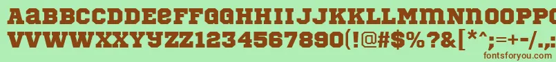 SportsWorld Font – Brown Fonts on Green Background