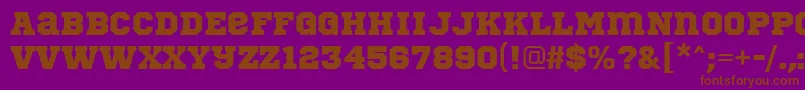 SportsWorld-fontti – ruskeat fontit violetilla taustalla