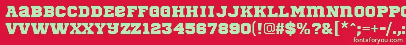 SportsWorld Font – Green Fonts on Red Background