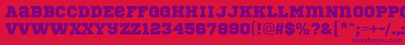 SportsWorld Font – Purple Fonts on Red Background