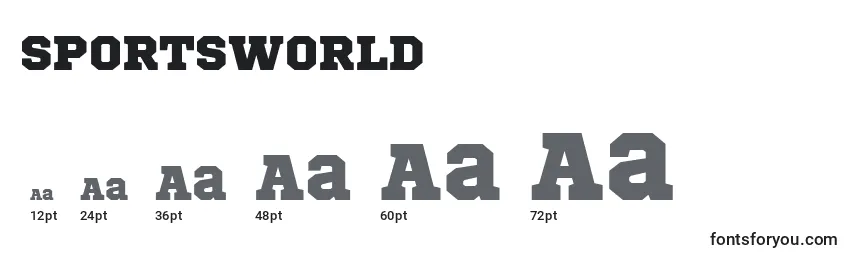 SportsWorld Font Sizes