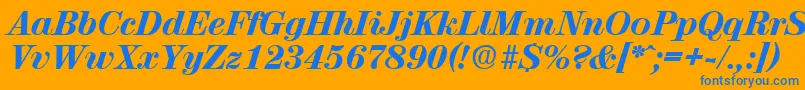 En savoir plus sur la police ValenciaExtraboldita Police ValenciaExtraboldita – polices bleues sur fond orange