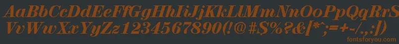 ValenciaExtraboldita-Schriftart – Braune Schriften auf schwarzem Hintergrund