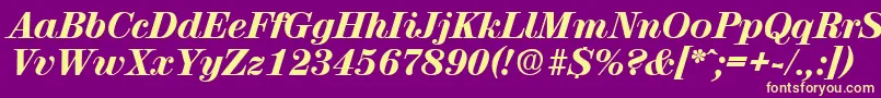 Weitere Informationen zur ValenciaExtraboldita-Schriftart ValenciaExtraboldita-Schriftart – Gelbe Schriften auf violettem Hintergrund