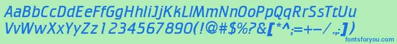 CricketlightNormal-Schriftart – Blaue Schriften auf grünem Hintergrund