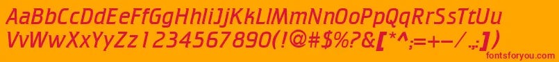 CricketlightNormal Font – Red Fonts on Orange Background